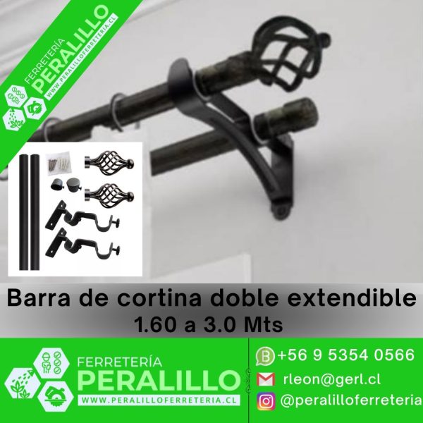 BARRA CORTINA EXTENSIBLE 1.6 A 3.0 M 5006