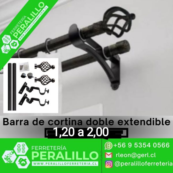 BARRA CORTINA EXTENSIBLE 1.2 A 2.1 M 5004